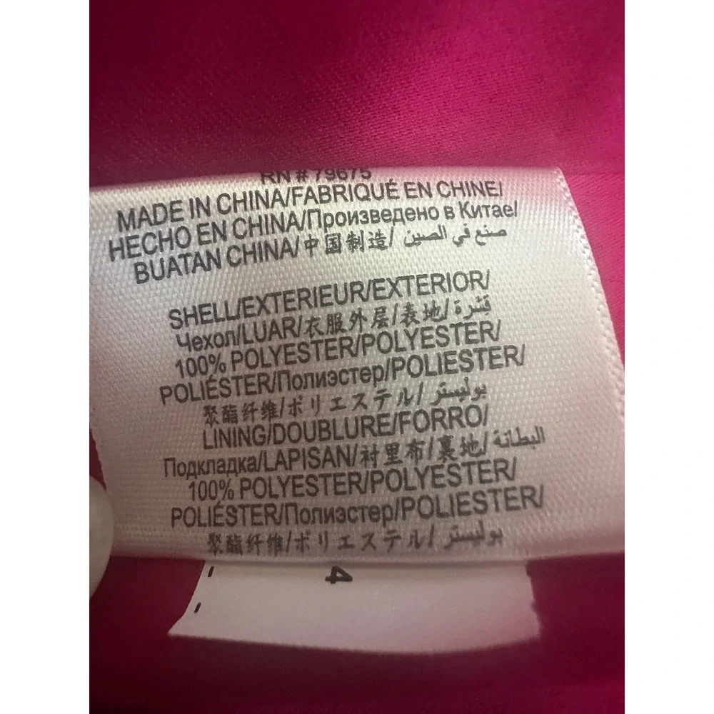BCBGMAXAZRIA Fuchsia Pink‎ Longline Coat Womens L Notched Lapel 2-Button New